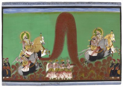 Maharana Shambhu Singh von Mewar spielt Holi, 1868-69 von Parasuram Parasuram